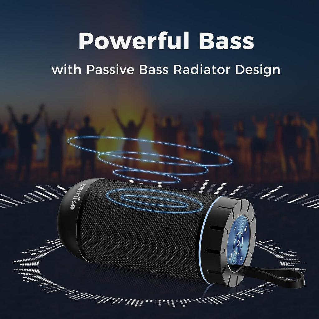 Bluetooth Speaker, IP65 Waterproof, 24H Play, TWS, 360° HD Stereo