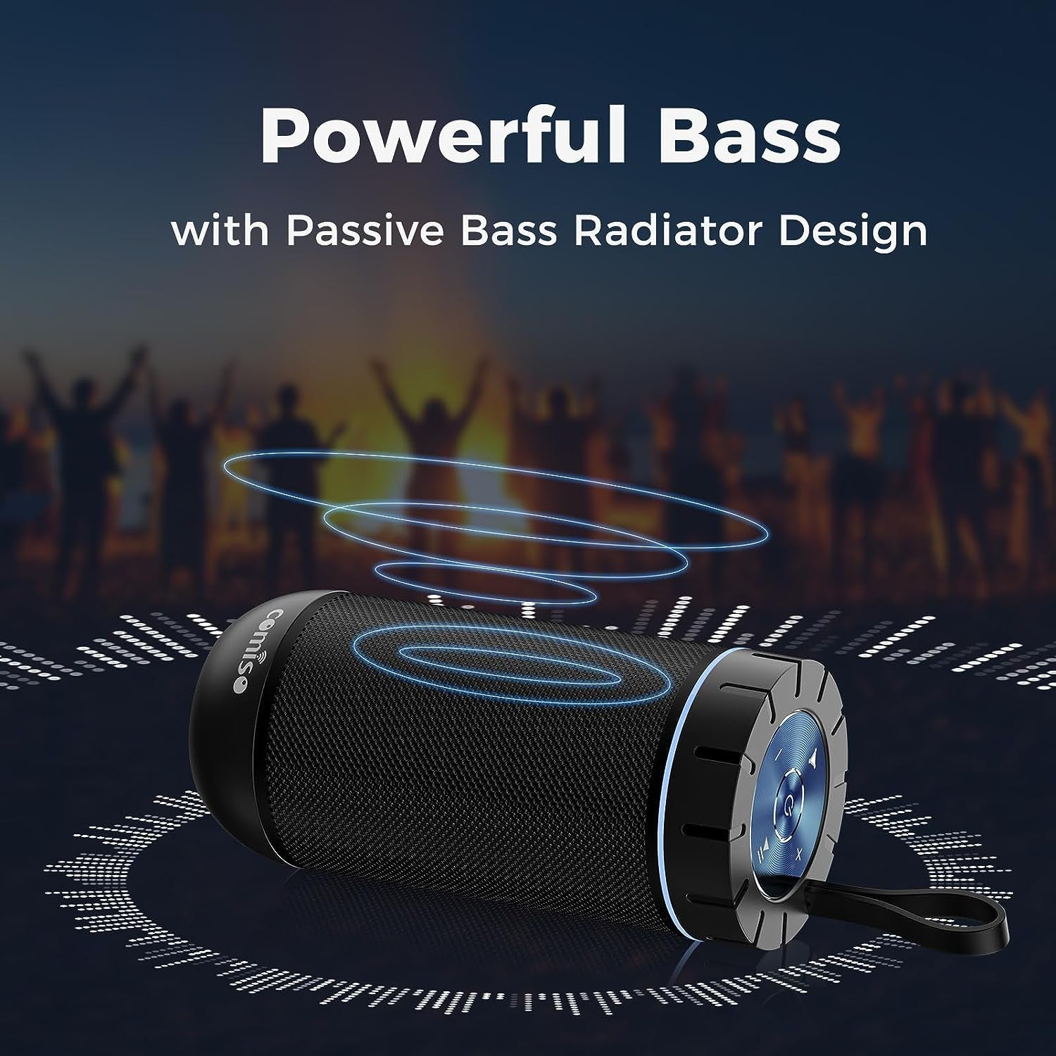 Bluetooth Speaker, IP65 Waterproof, 24H Play, TWS, 360° HD Stereo
