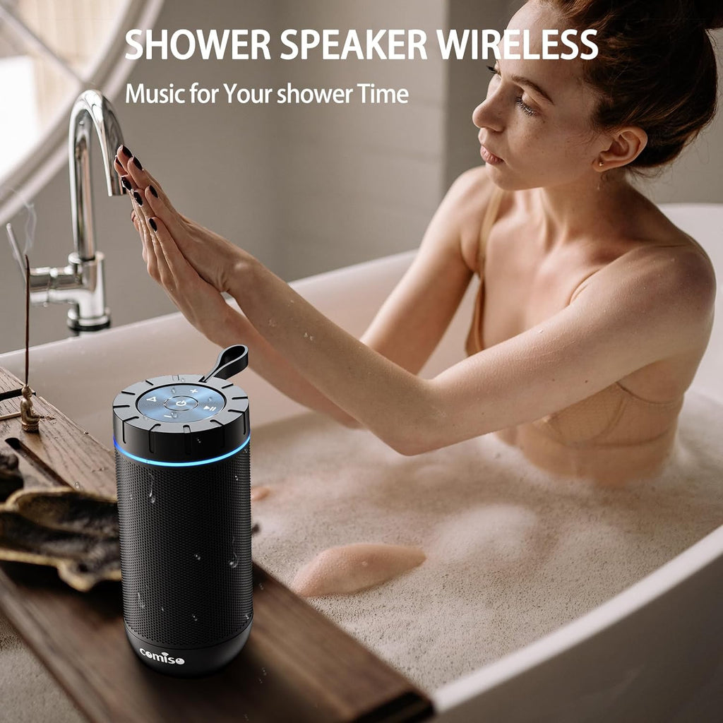 Bluetooth Speaker, IP65 Waterproof, 24H Play, TWS, 360° HD Stereo