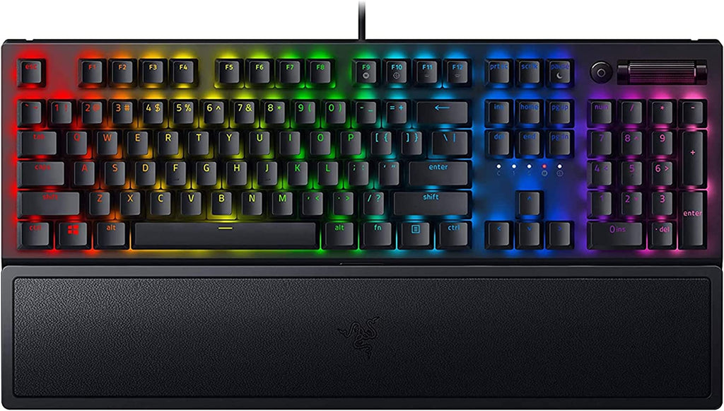 Razer BlackWidow V3 Mechanical Gaming Keyboard with Green Tactile Clicky Switches, Chroma RGB Lighting, Compact Design, and Programmable Macros