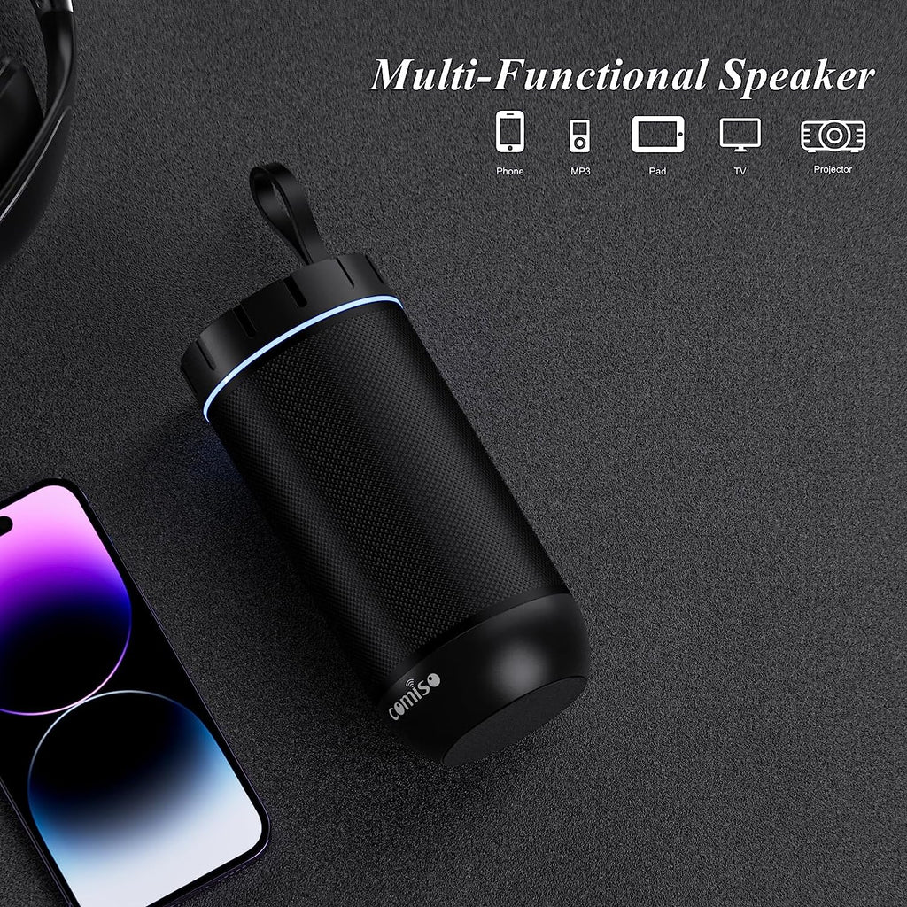 Bluetooth Speaker, IP65 Waterproof, 24H Play, TWS, 360° HD Stereo