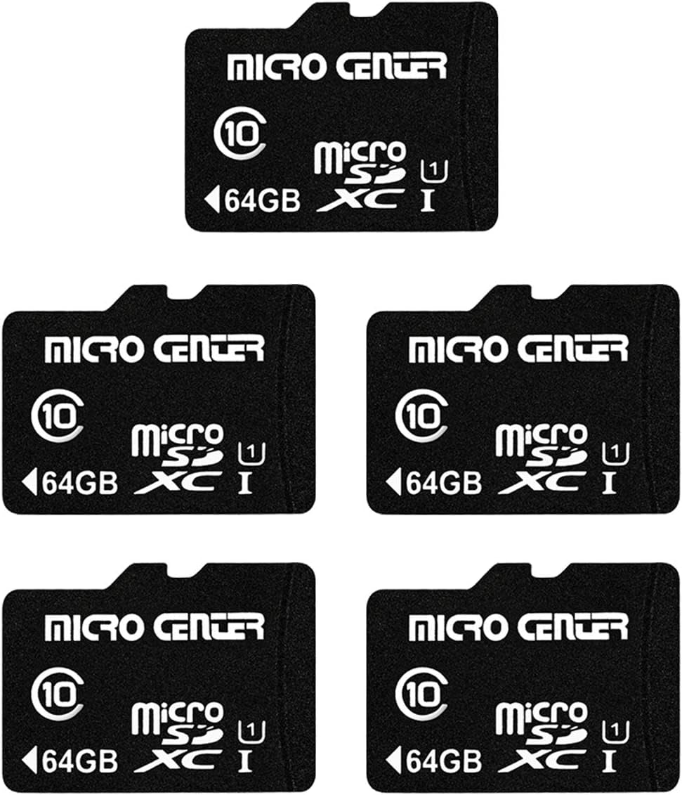 64GB Class 10 Microsdhc Flash Memory Card with Adapter, 5Pack