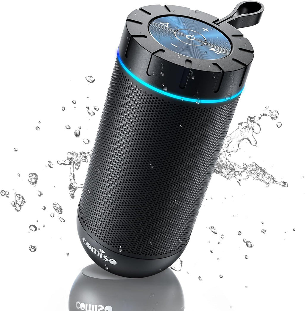 Bluetooth Speaker, IP65 Waterproof, 24H Play, TWS, 360° HD Stereo