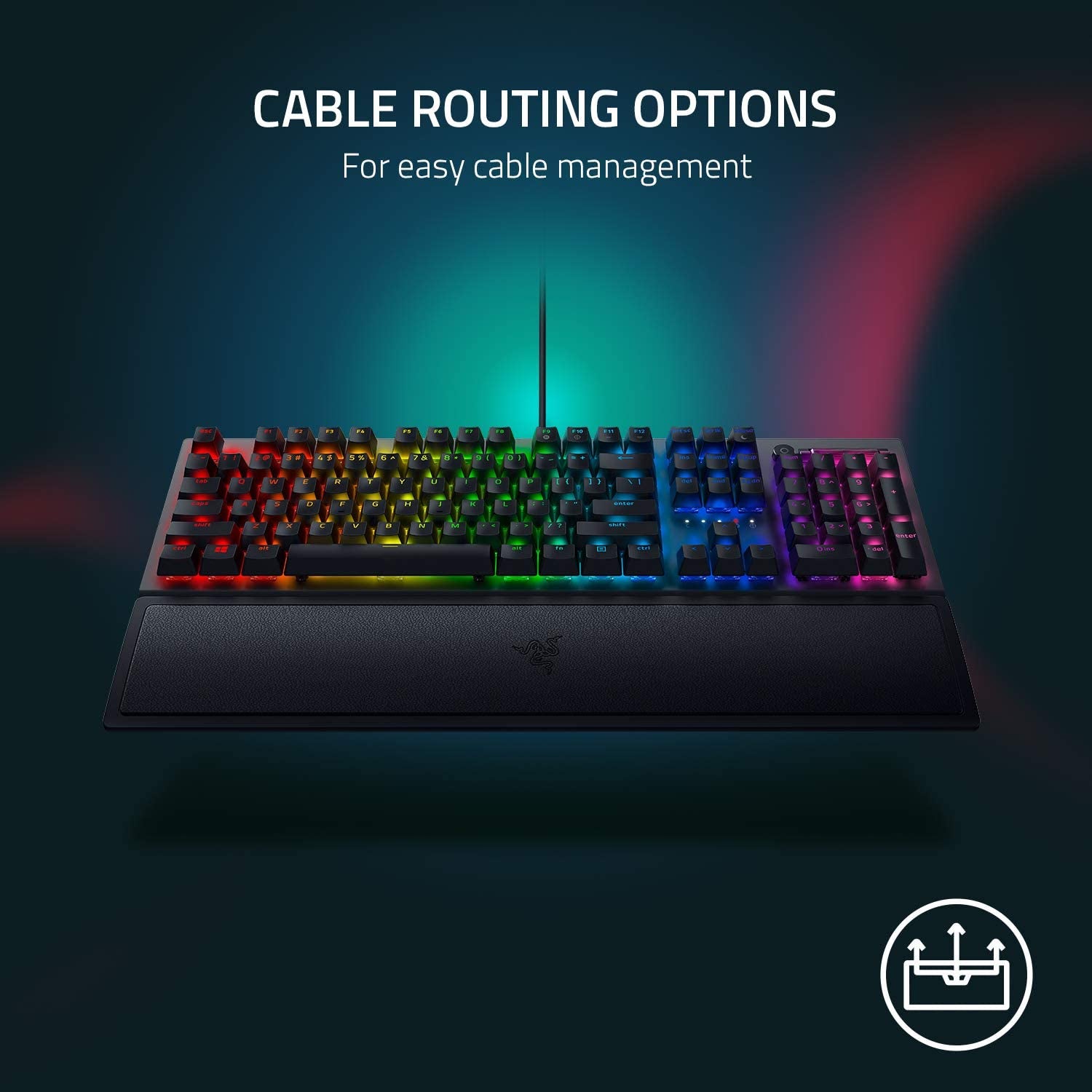 Razer BlackWidow V3 Mechanical Gaming Keyboard with Green Tactile Clicky Switches, Chroma RGB Lighting, Compact Design, and Programmable Macros