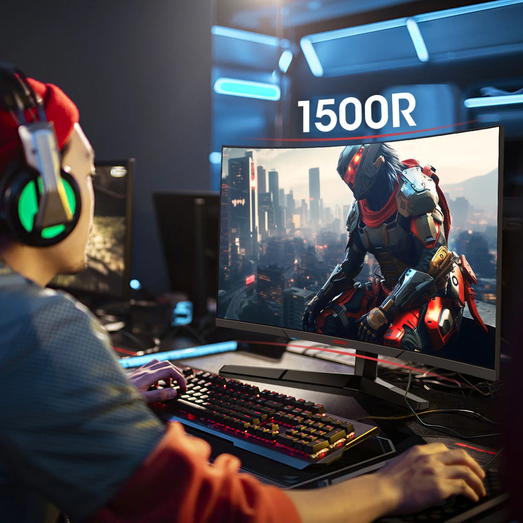 27 Inch Curved Gaming Monitor, 180Hz FHD Computer Monitors, 99% Srgb, Adaptive-Sync, 27E6CA