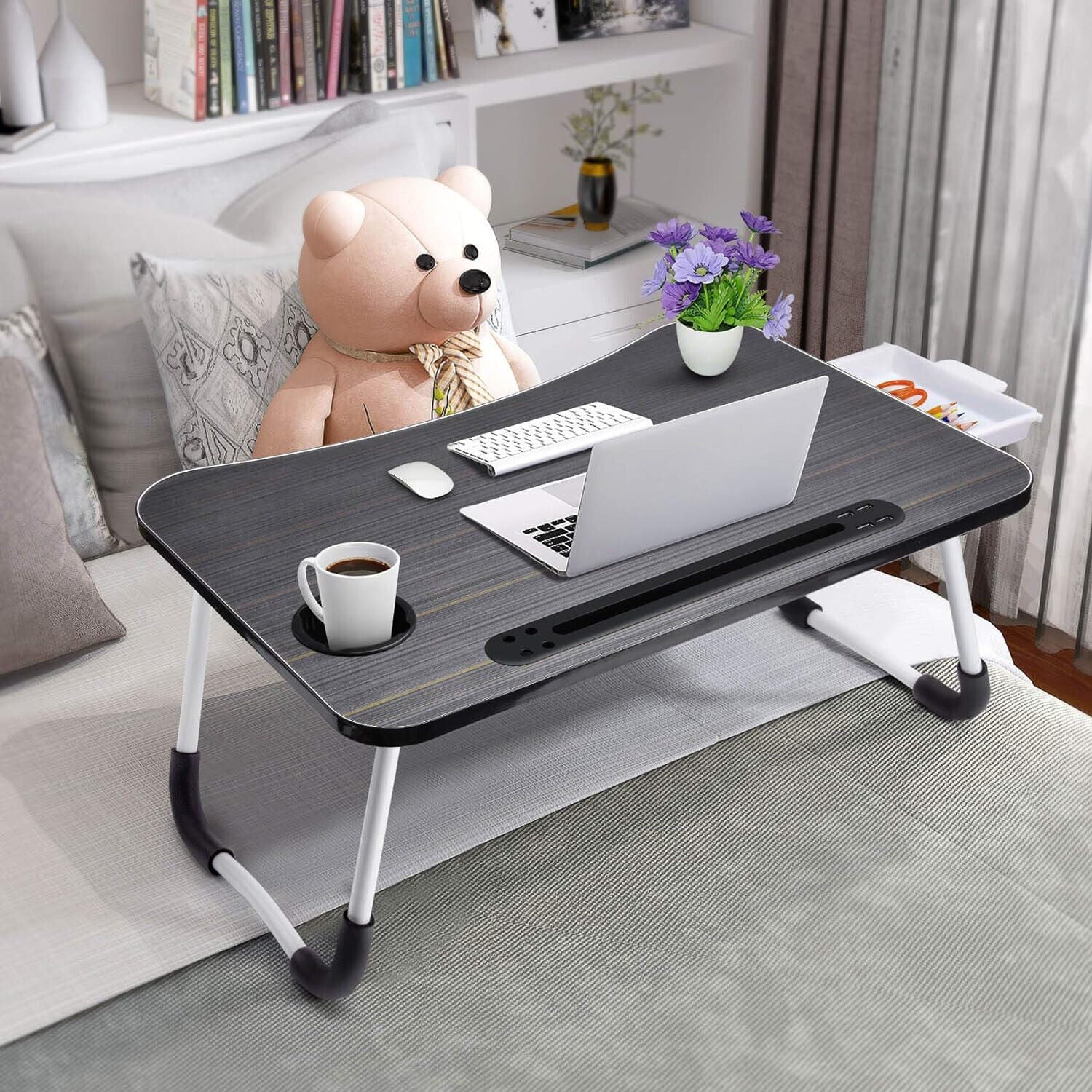 HBN Foldable Laptop Desk and Breakfast Tray for Bed Use