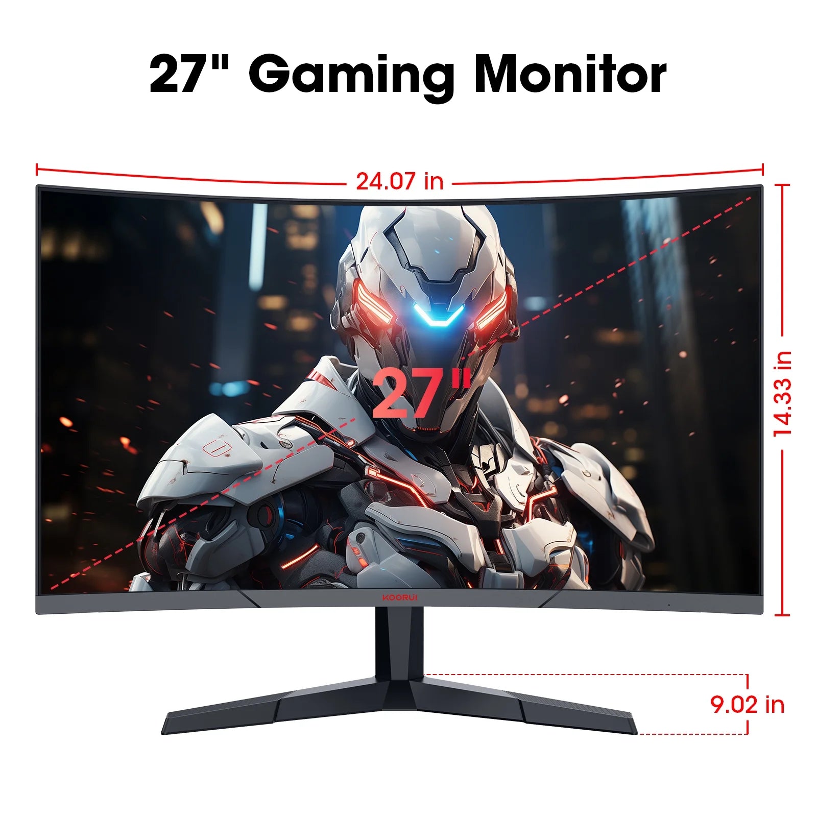 27 Inch Curved Gaming Monitor, 180Hz FHD Computer Monitors, 99% Srgb, Adaptive-Sync, 27E6CA
