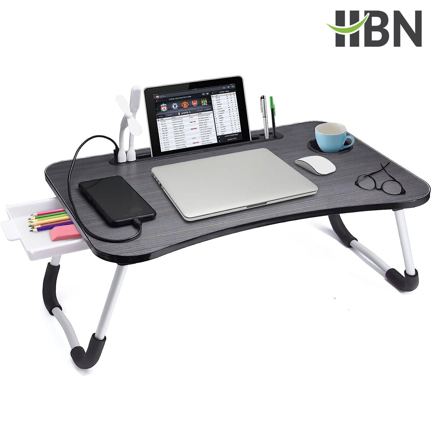HBN Foldable Laptop Desk and Breakfast Tray for Bed Use