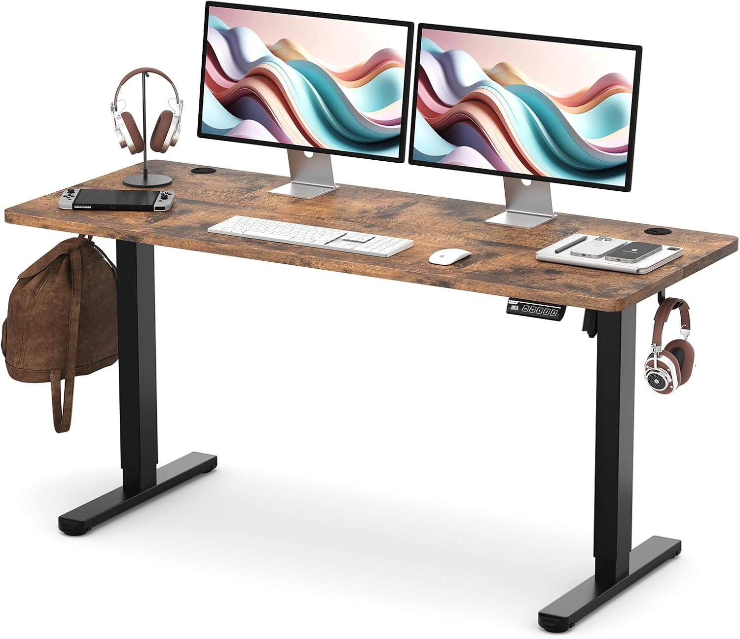 Electric Standing Desk 55"X24"Height Adjustable Sit Stand up Desk