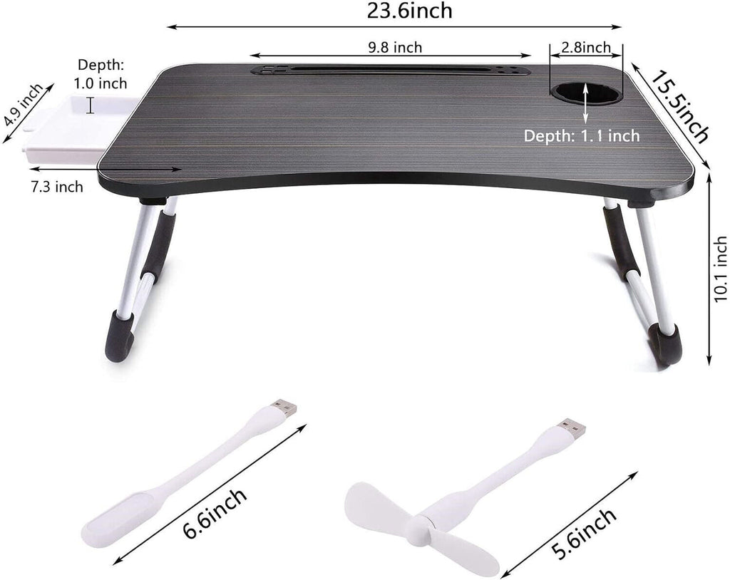 HBN Foldable Laptop Desk and Breakfast Tray for Bed Use