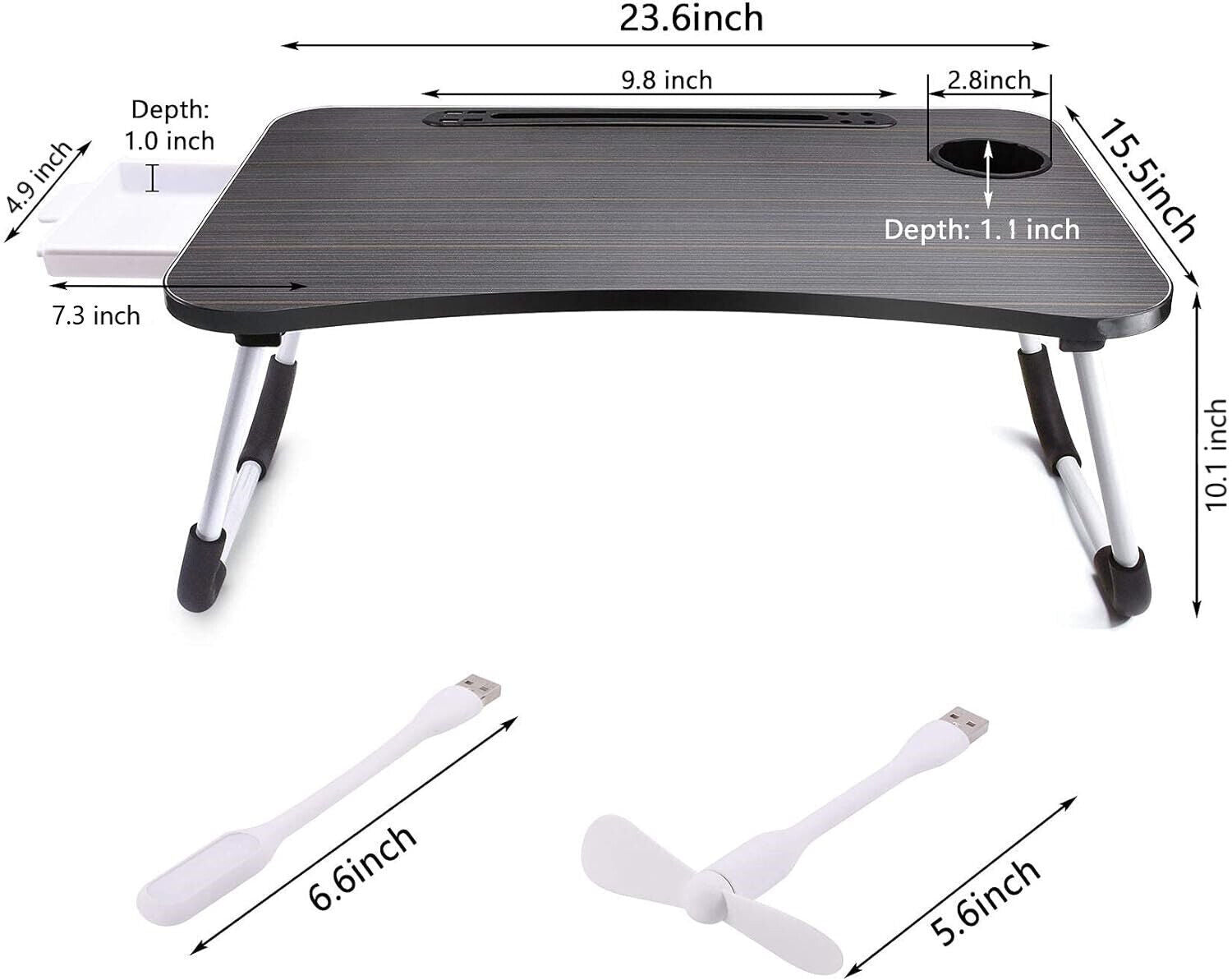 HBN Foldable Laptop Desk and Breakfast Tray for Bed Use