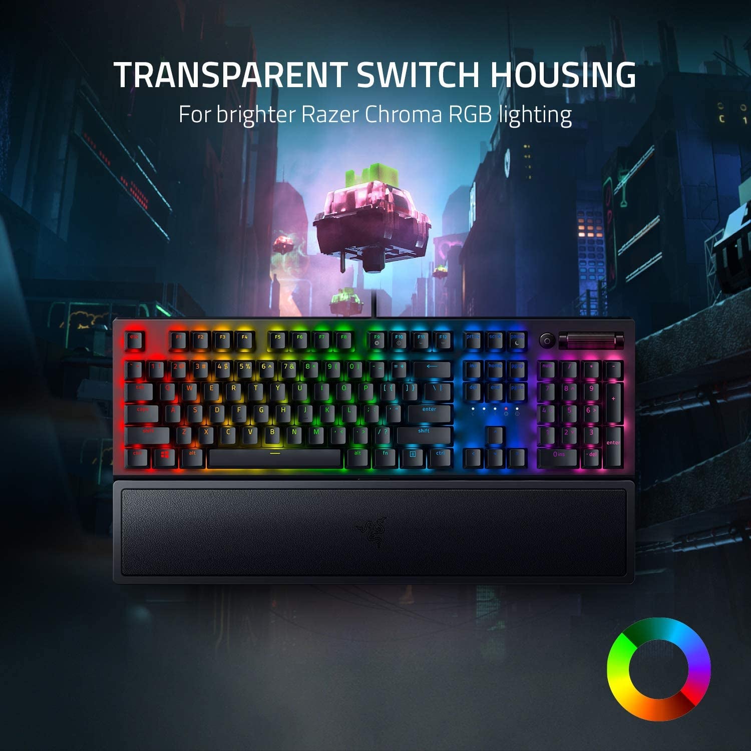 Razer BlackWidow V3 Mechanical Gaming Keyboard with Green Tactile Clicky Switches, Chroma RGB Lighting, Compact Design, and Programmable Macros